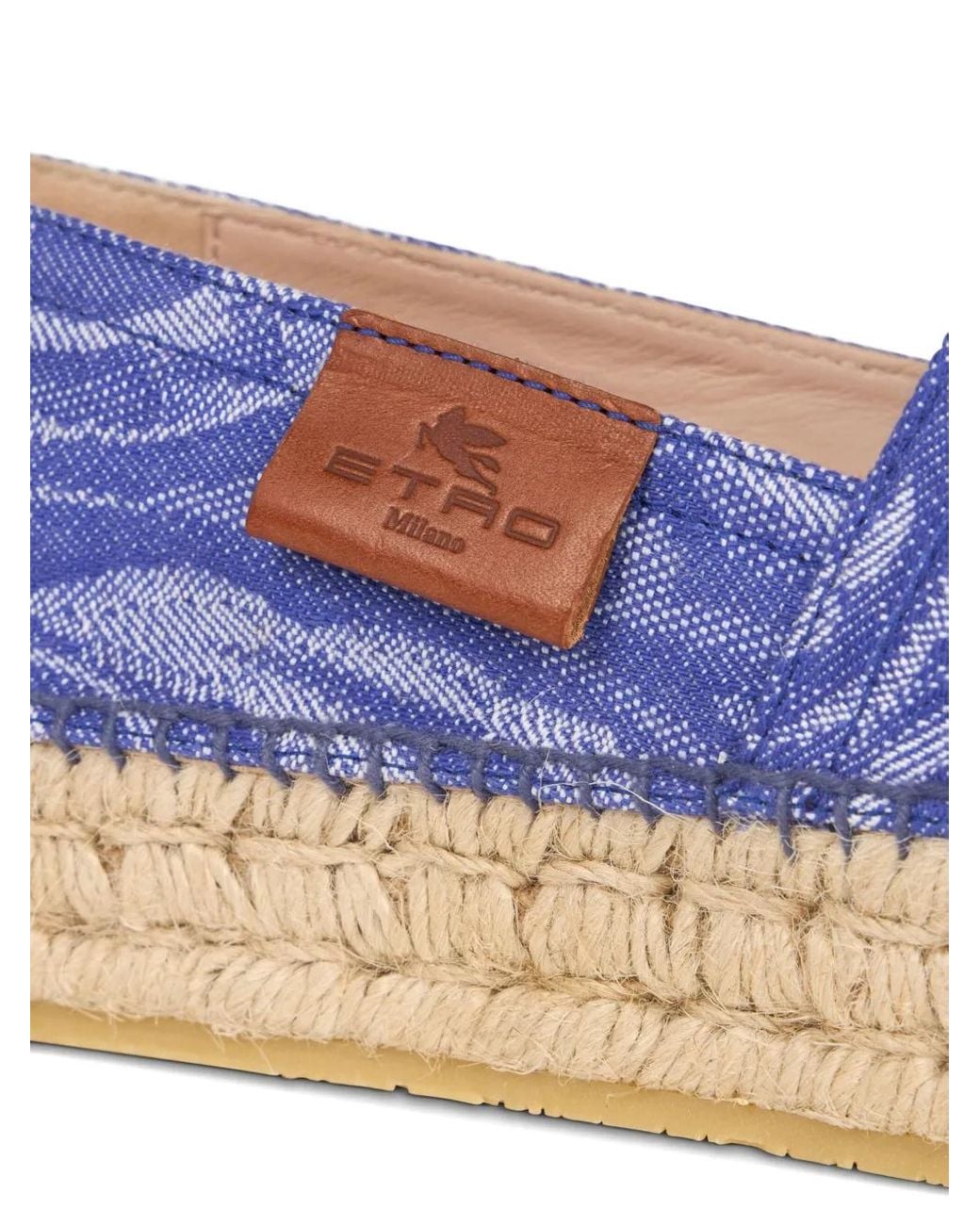 Etro Blue Patterned-Jacquard Espadrilles