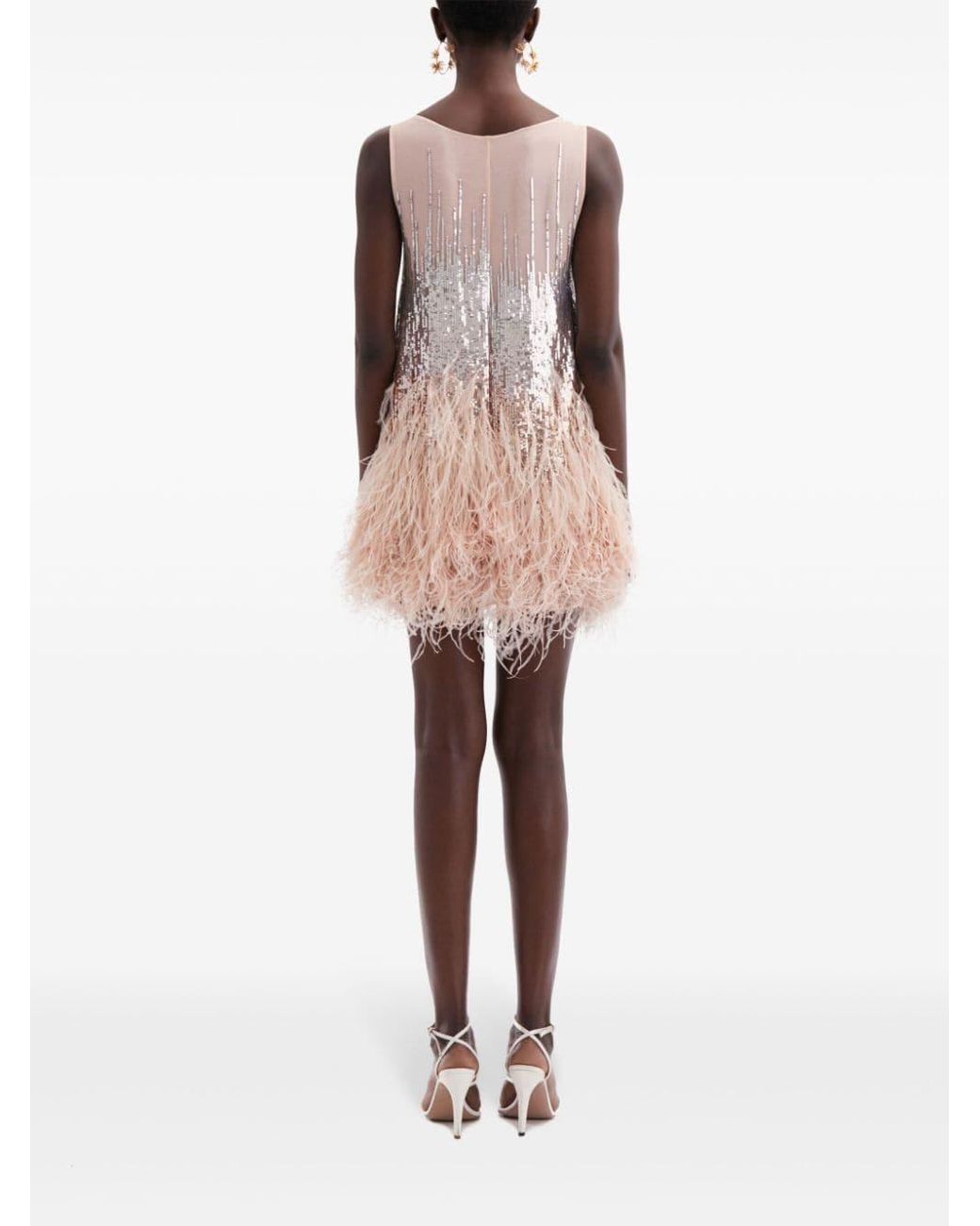 oscar de la renta pink sequin dress Sequin Scallop Embroidered Strapless Cocktail Minidress (Women)