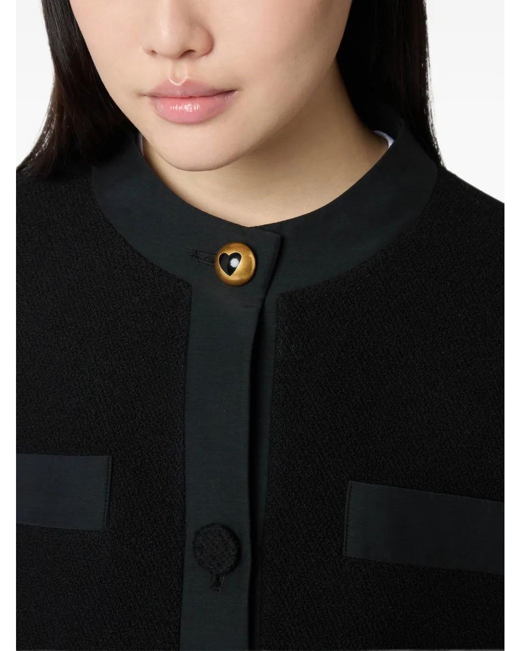 Moschino Black Buckle Wool Jacket