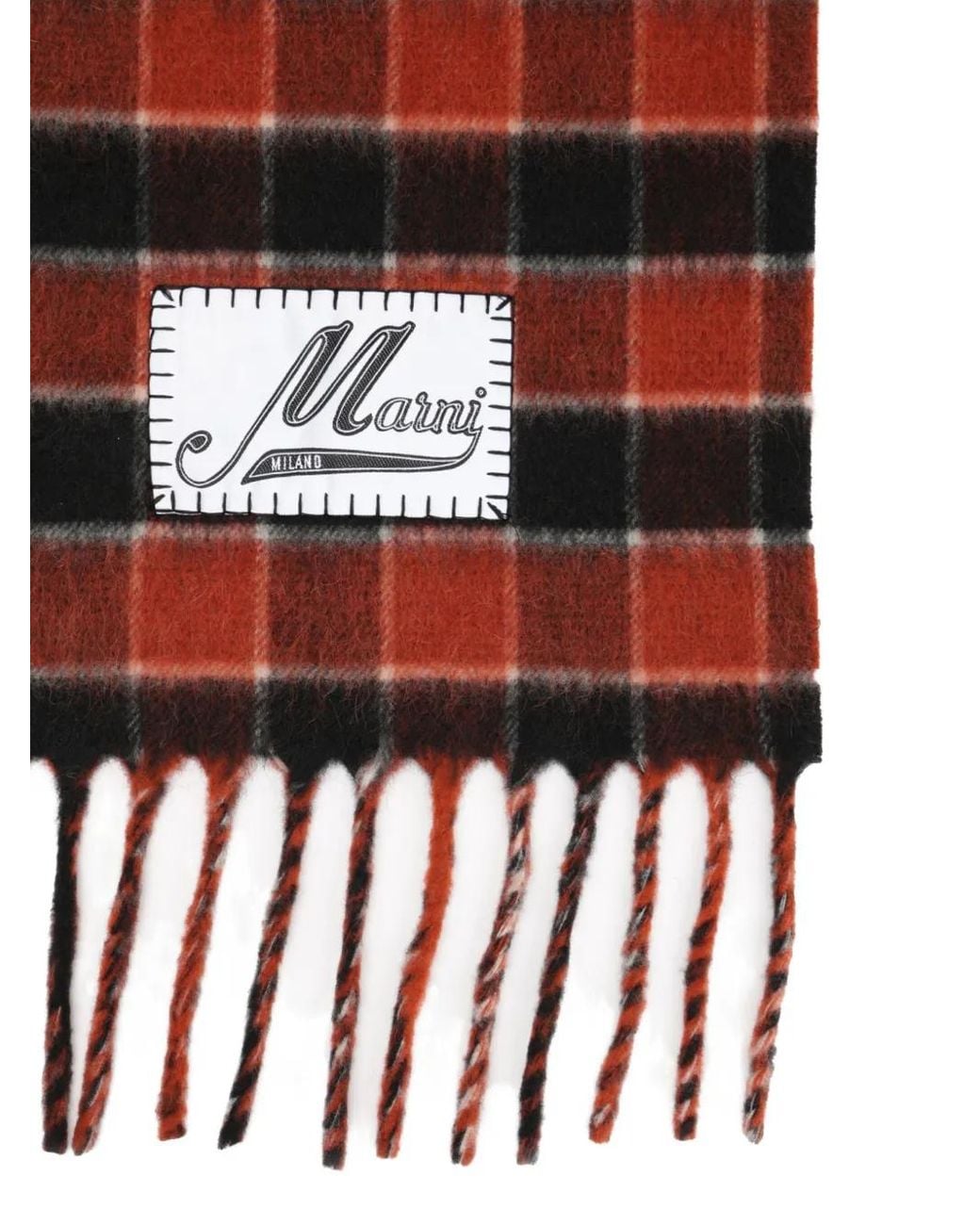 Marni Red Double-Face Wool Scarf