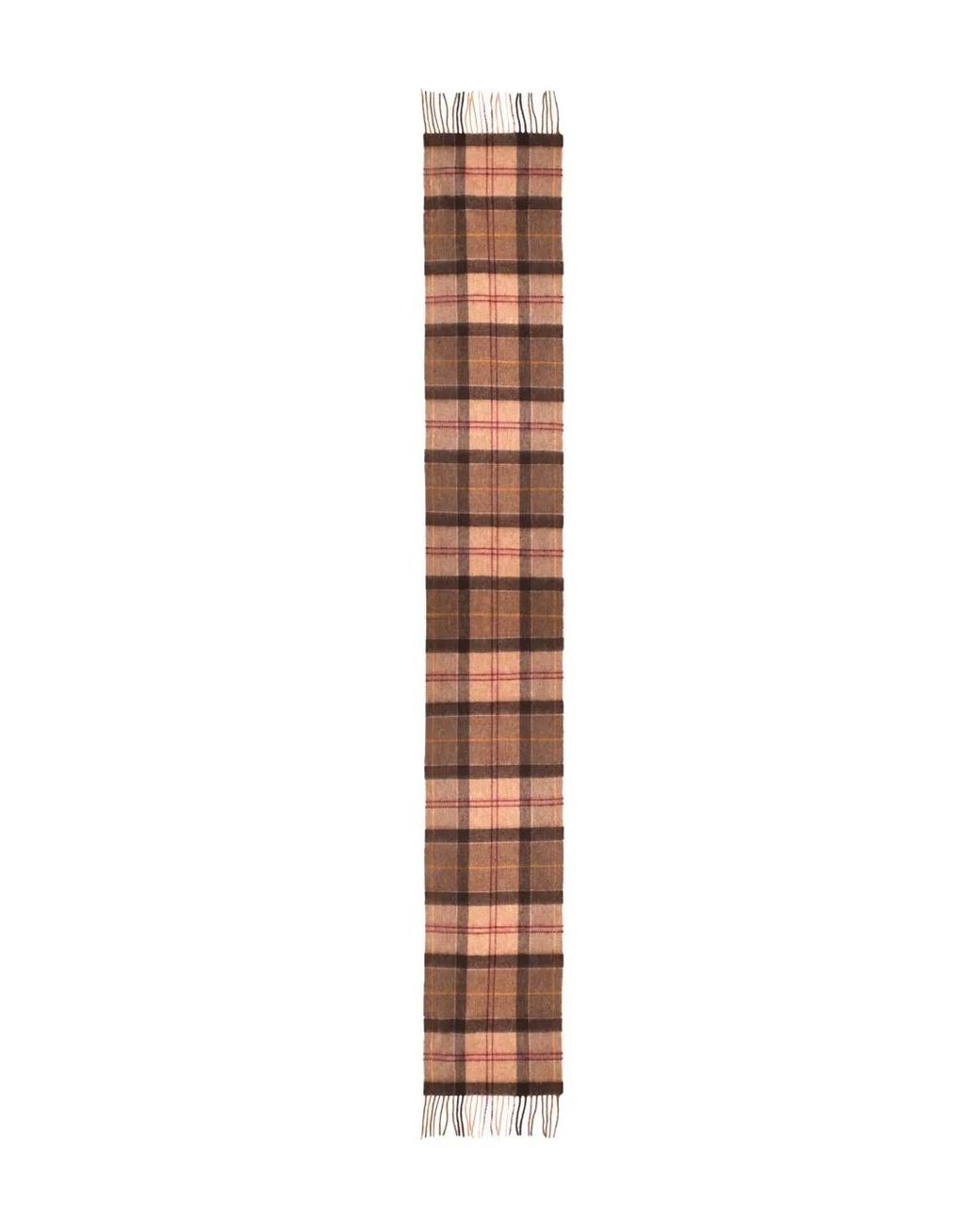 Barbour White Fringed Plaid Scarf