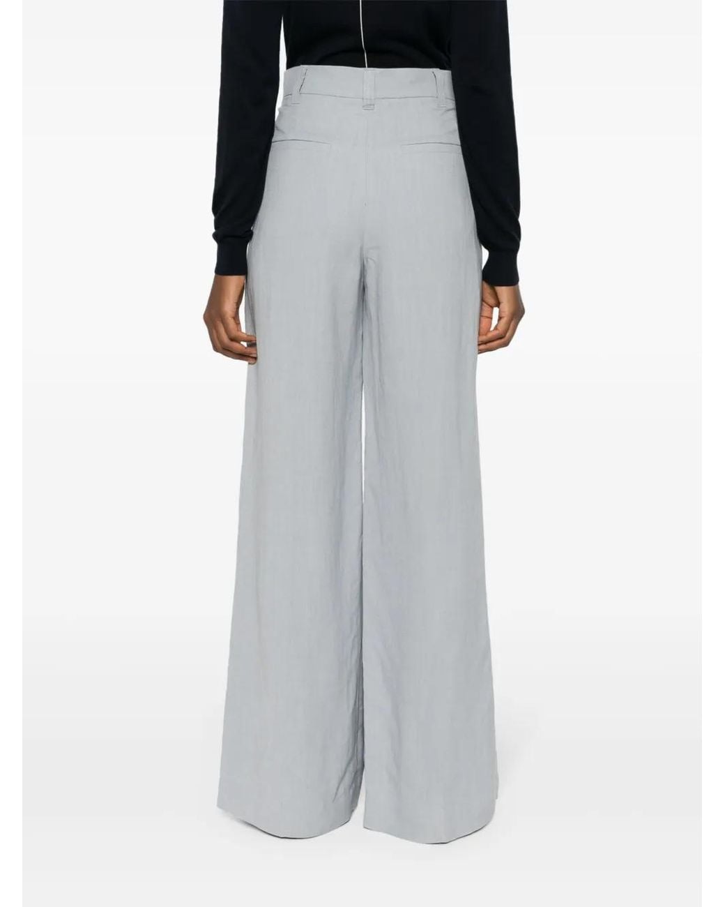 Brunello Cucinelli Gray Pleated Palazzo Pants