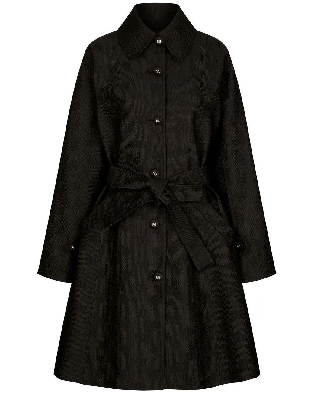 Dolce & Gabbana Black Dg Millennials Trench Coat