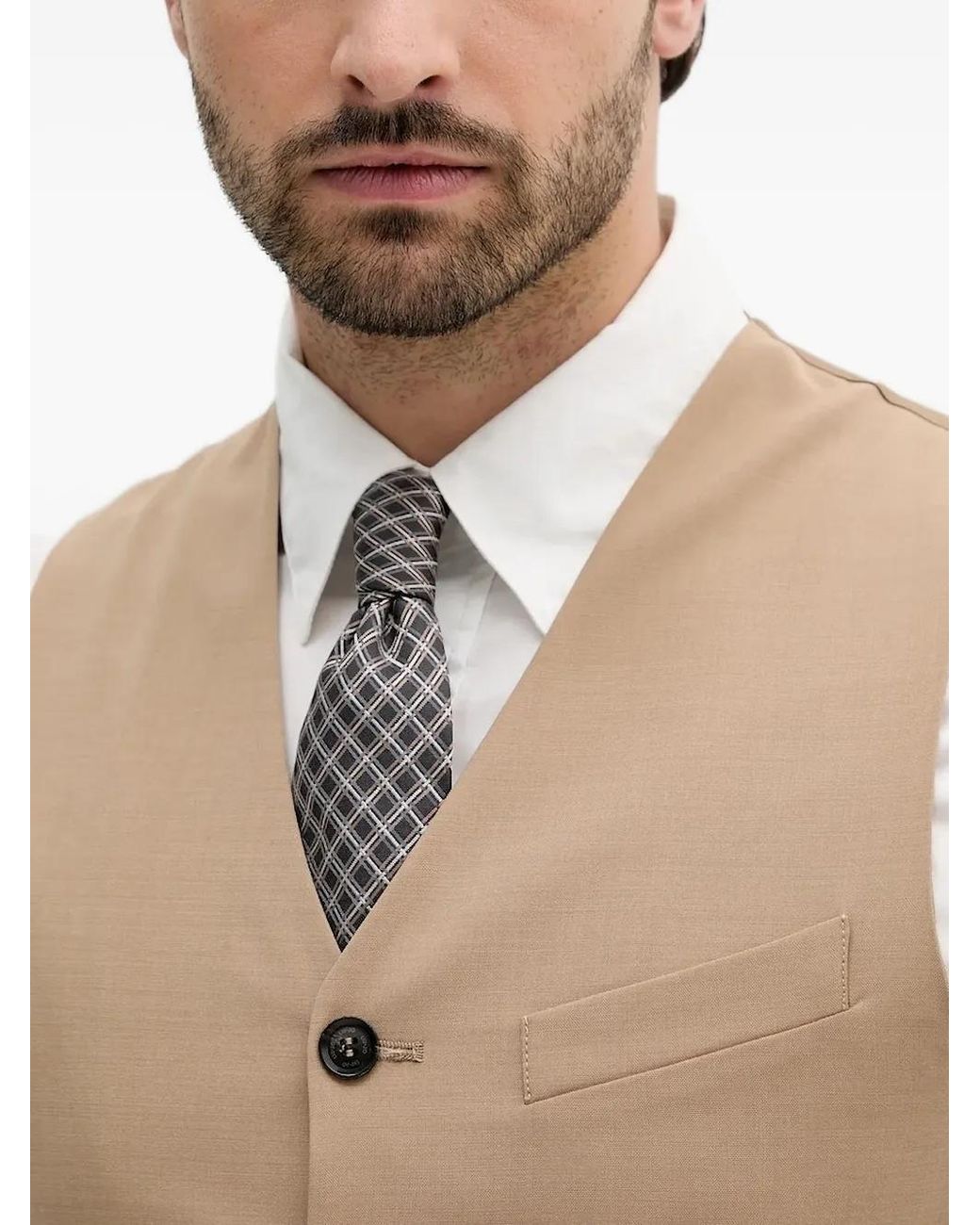 Liu Jo Natural Buttoned Suit Vest for men
