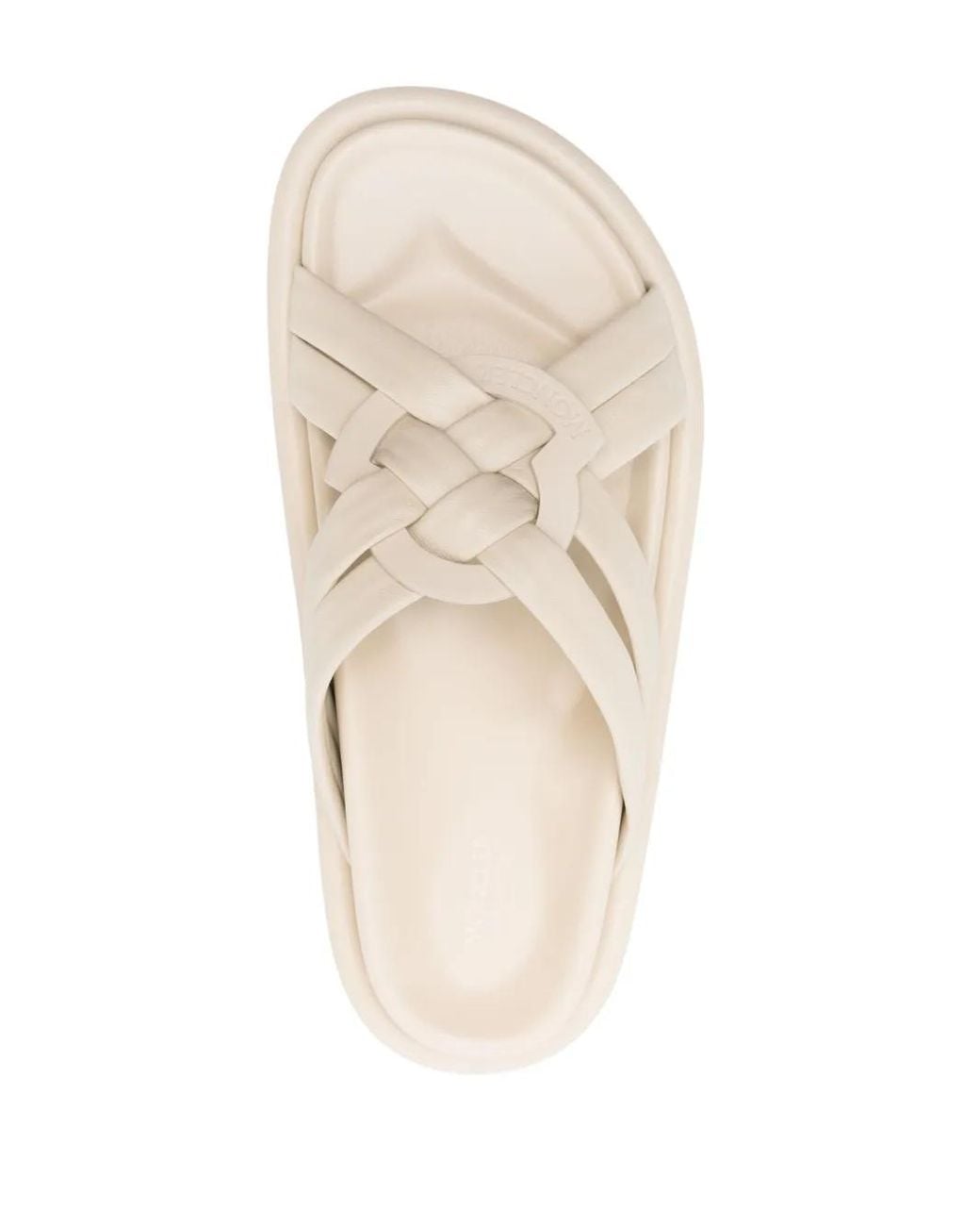 Moncler Natural Bell Pantoletten Mit Geflochtenen Riemen