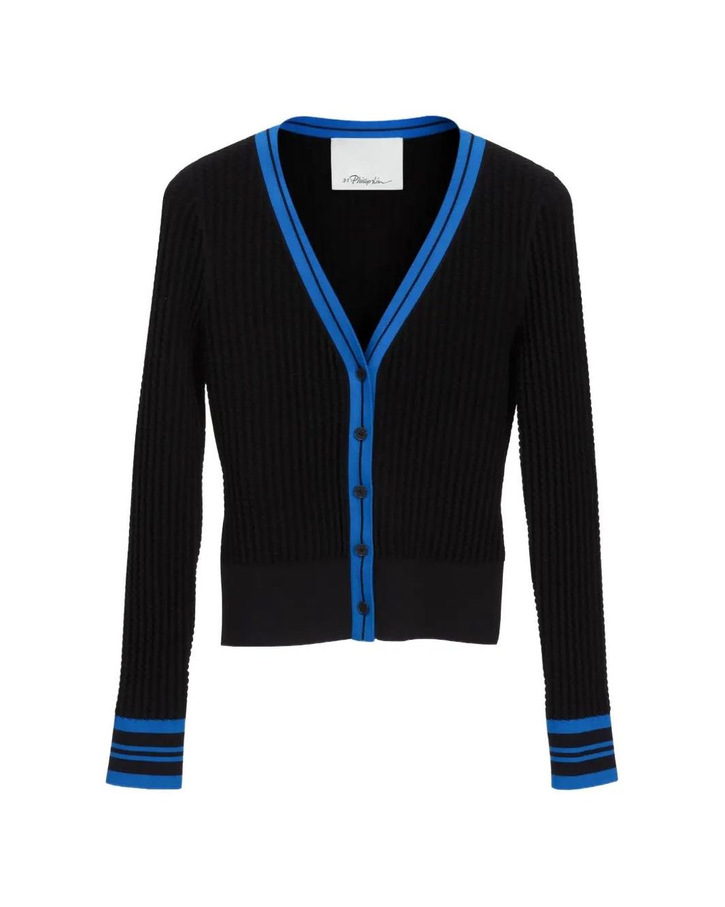 3.1 Phillip Lim Blue Veste Boutonnée En Maille