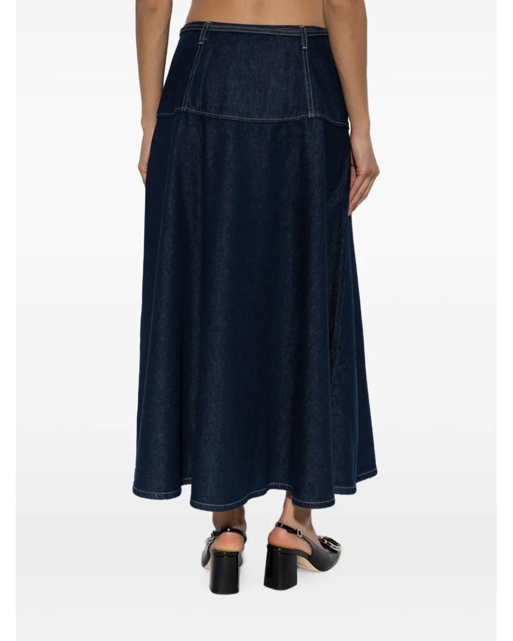 Samsøe & Samsøe Blue Satilly Drawstring-Fastening Midi Skirt