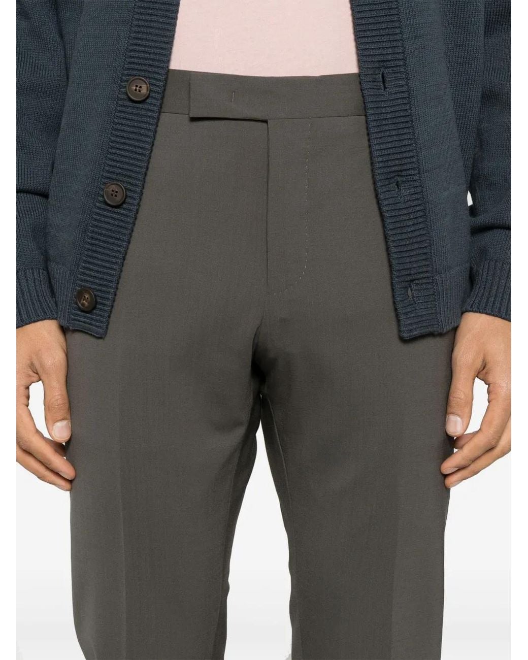 PT Torino Gray Tapered Trousers for men