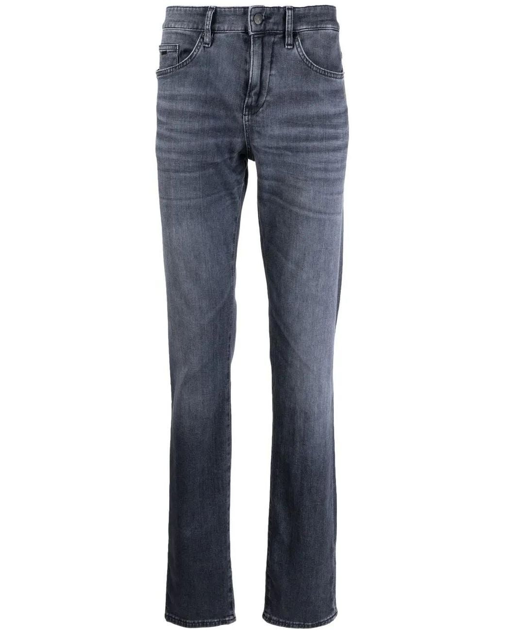 Boss Blue Cashmere-touch Slim Fit Jeans for men
