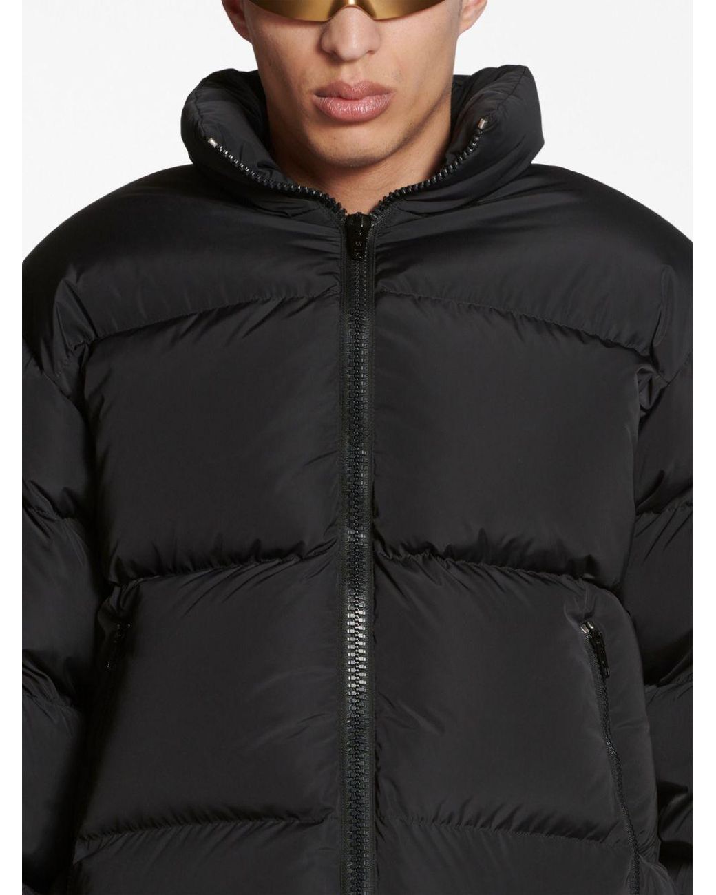 Balenciaga Logo-print Puffer Jacket in Black for Men | Lyst