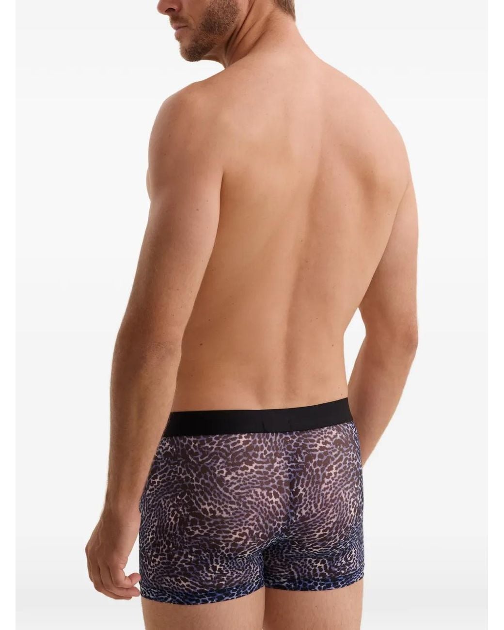 Aubade Blue Leopard-Print Boxers for men