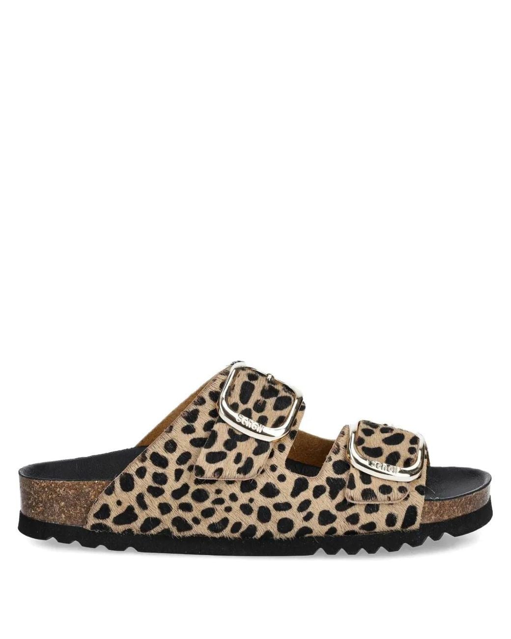 Scholl Natural Noelle Leopard-Print Slides