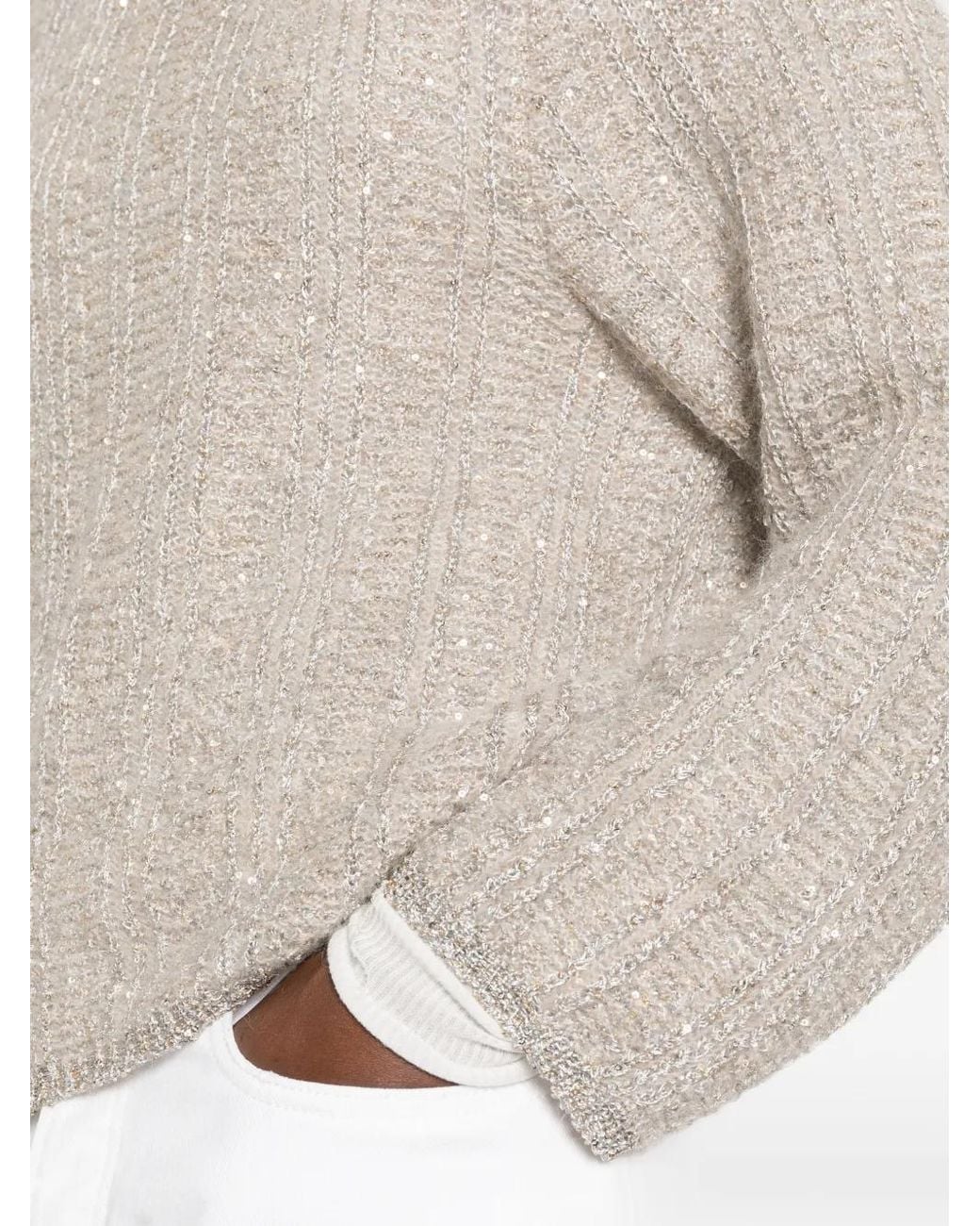 Pull Côtelé À Sequins Panicale en coloris White