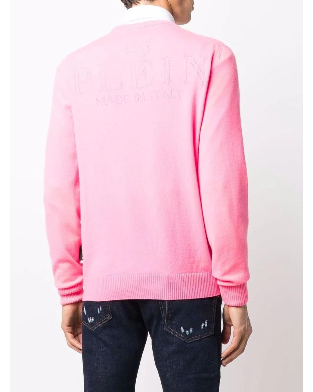 Philipp Plein Pink Crew Neck Cashmere Jumper for men