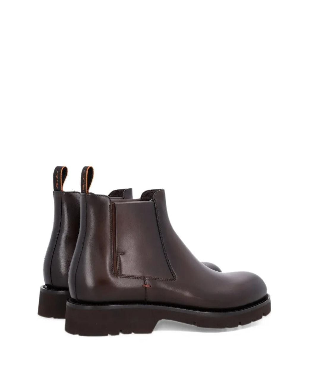 Santoni Brown Gio Leather Boots for men