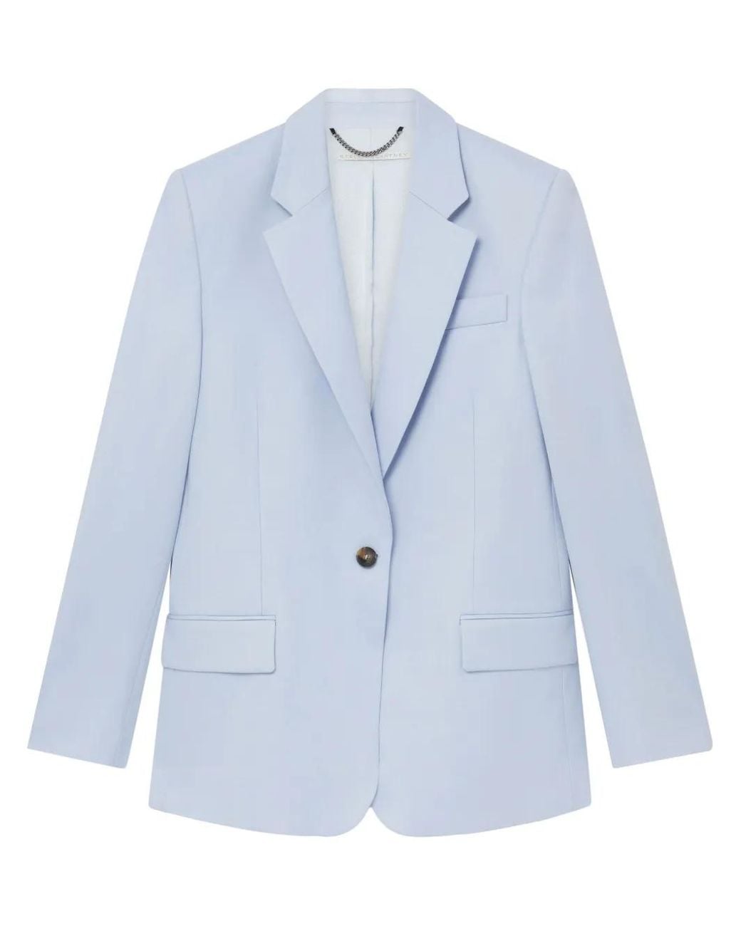 Stella McCartney Blue Flannel Single-Breasted Blazer