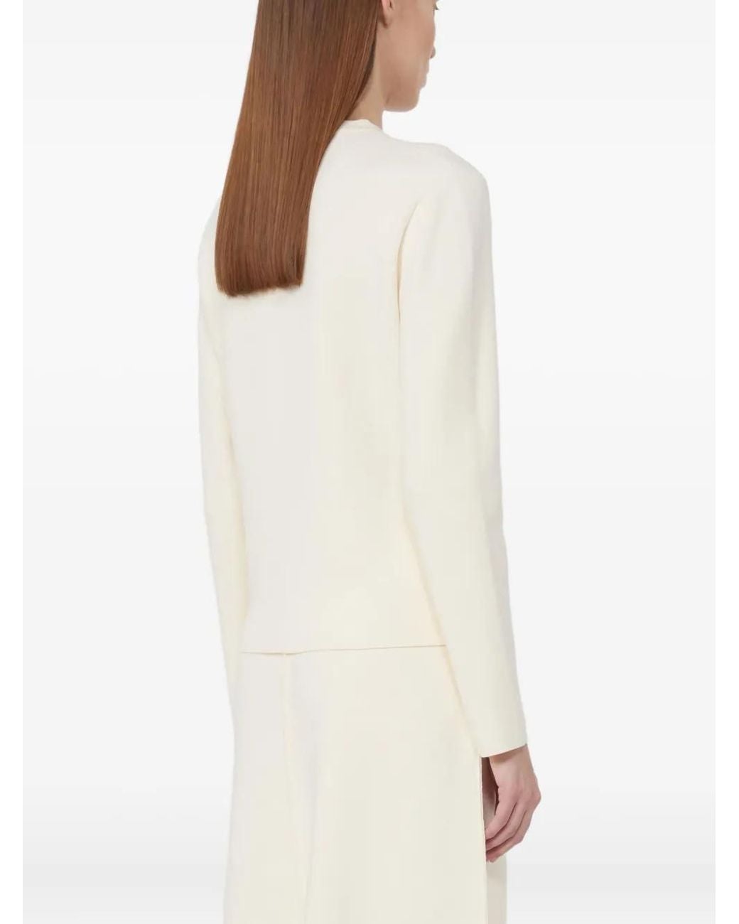 Max Mara White Logo-Embossed Sweater