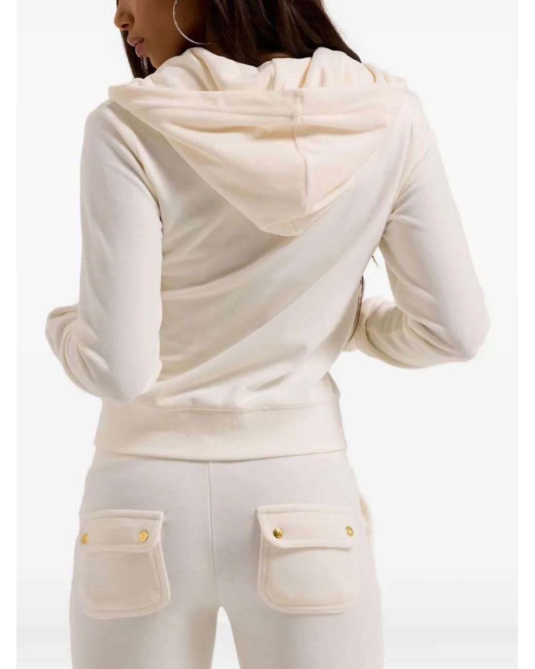 Juicy Couture White Robertson Velour Hoodie
