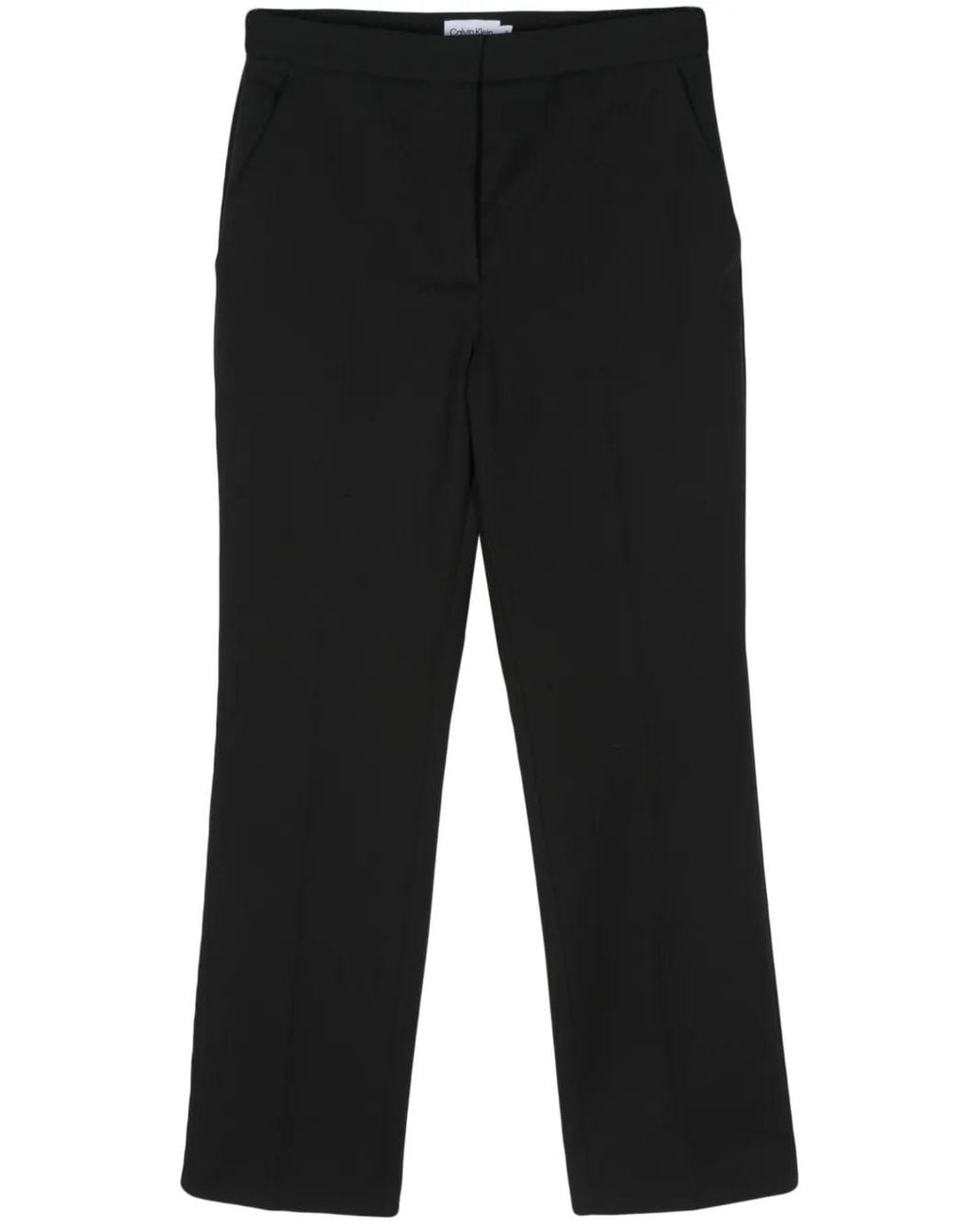 Calvin Klein Black Straight-Leg Trousers With Clean Finish