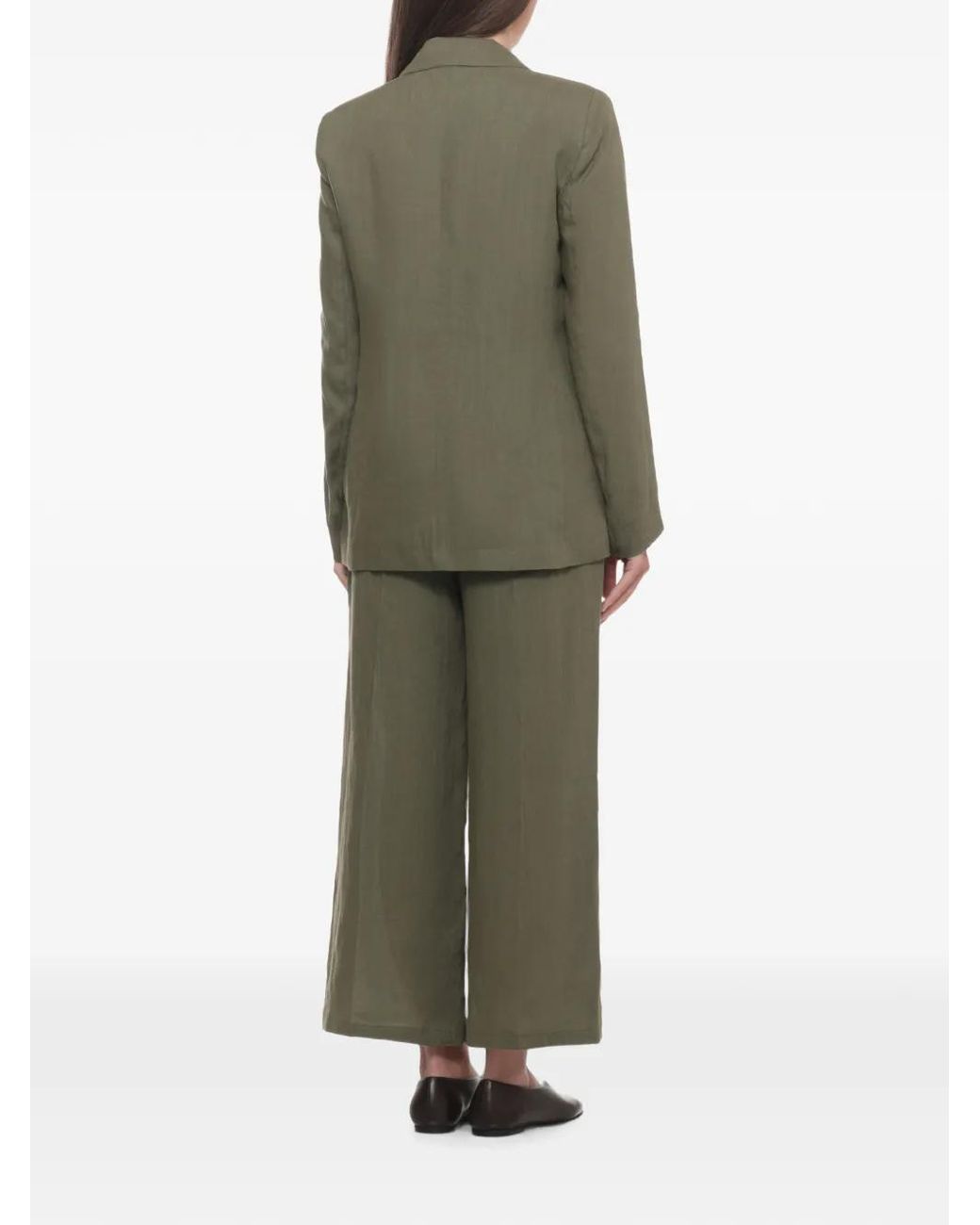 Emme Green Single-Breasted Notch-Lapels Jacket