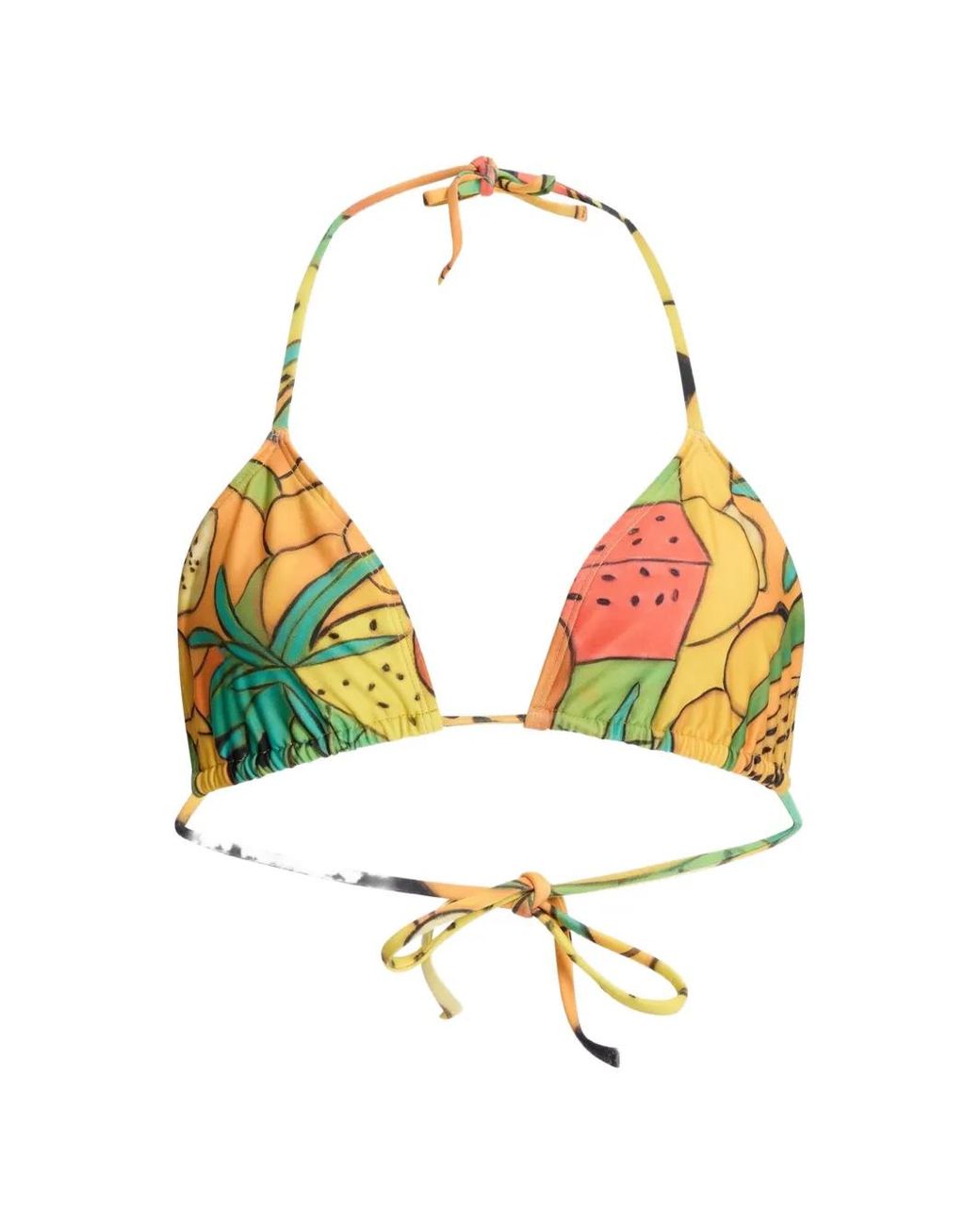 Donde Esteban Yellow Frutas Triangle Bikini Top