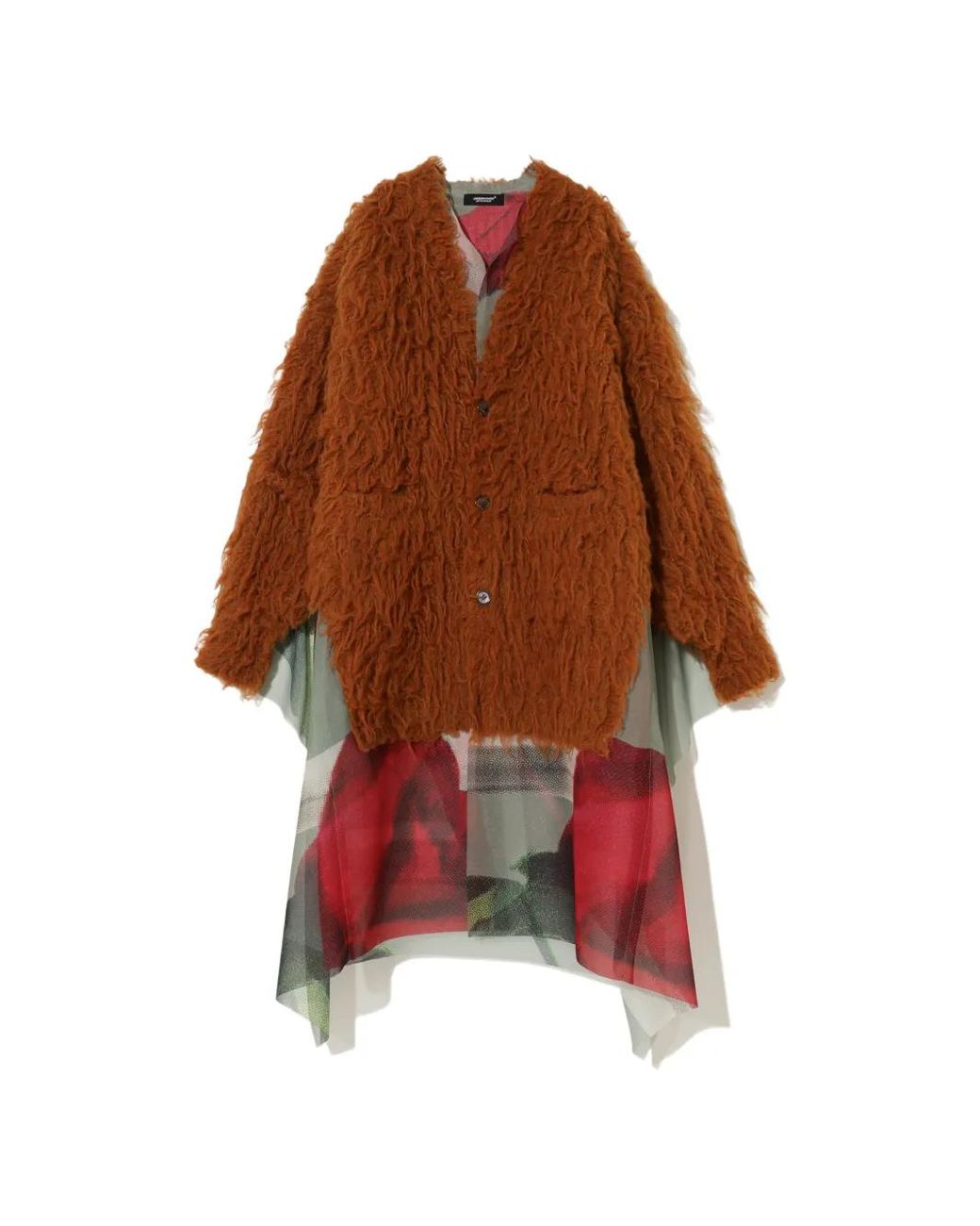 Undercover Brown Manteau À Fleurs