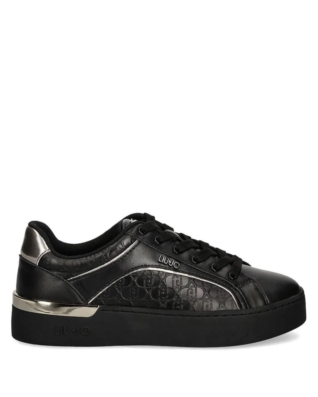 Liu Jo Black Leather Sneakers