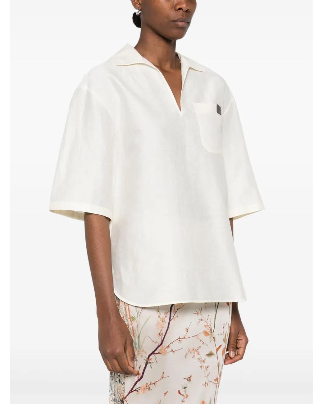 Max Mara White Osiride Top