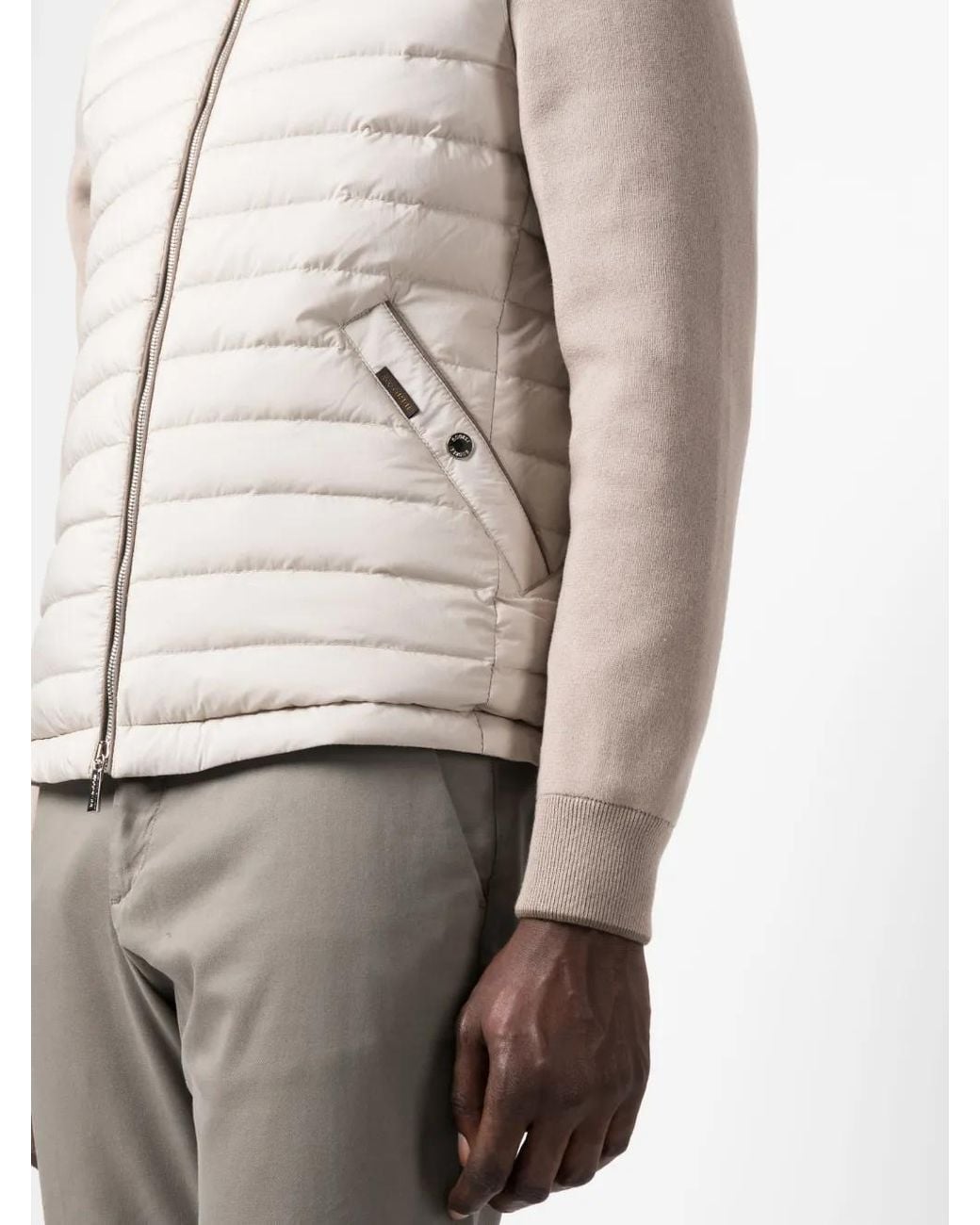 Moorer Natural Padded Bomber Jacket for men