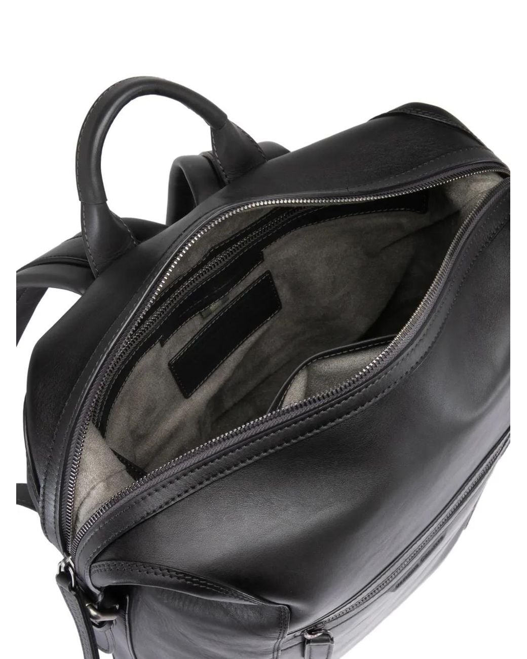 Officine Creative Black Jules 005 Leather Backpack for men