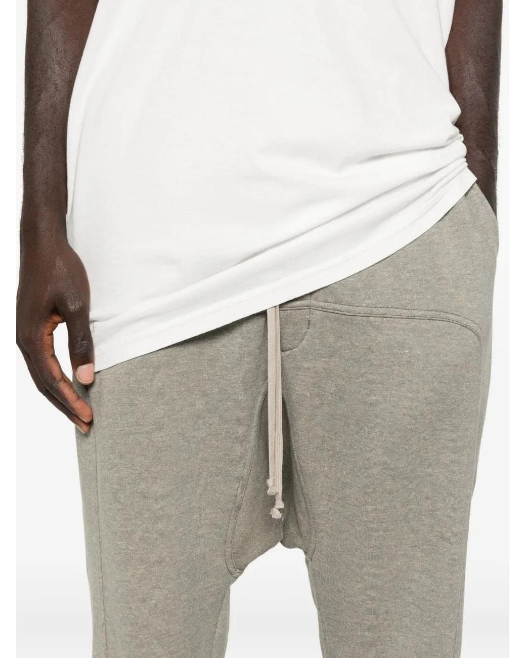Rick Owens Gray Drawstring-Fastening Trousers for men