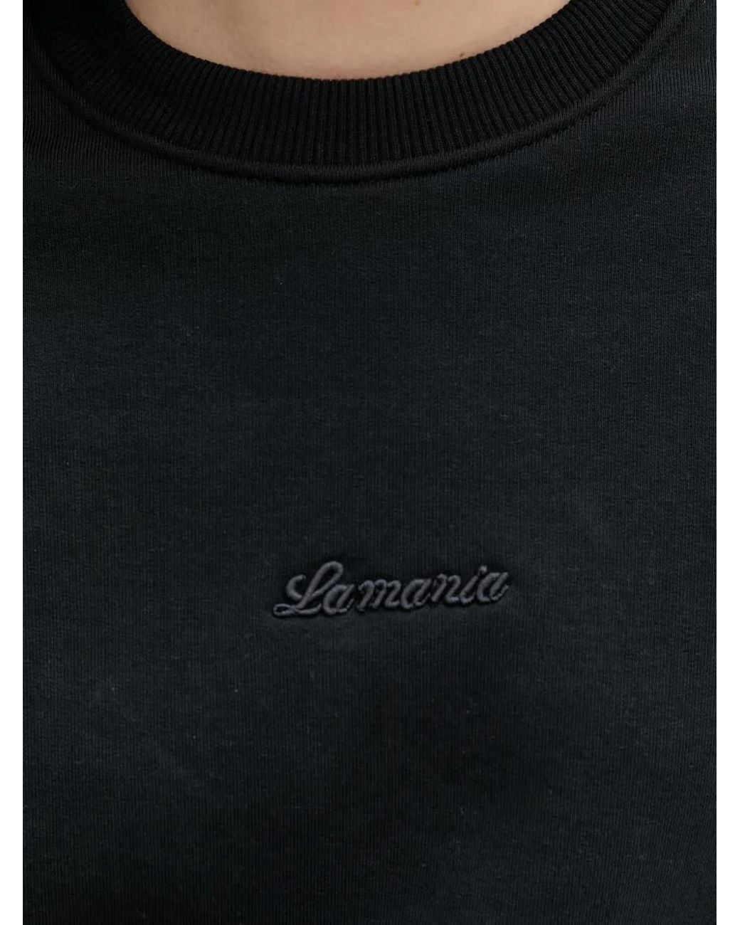 La Mania Black Hardy Logo-Embroidered Sweatshirt