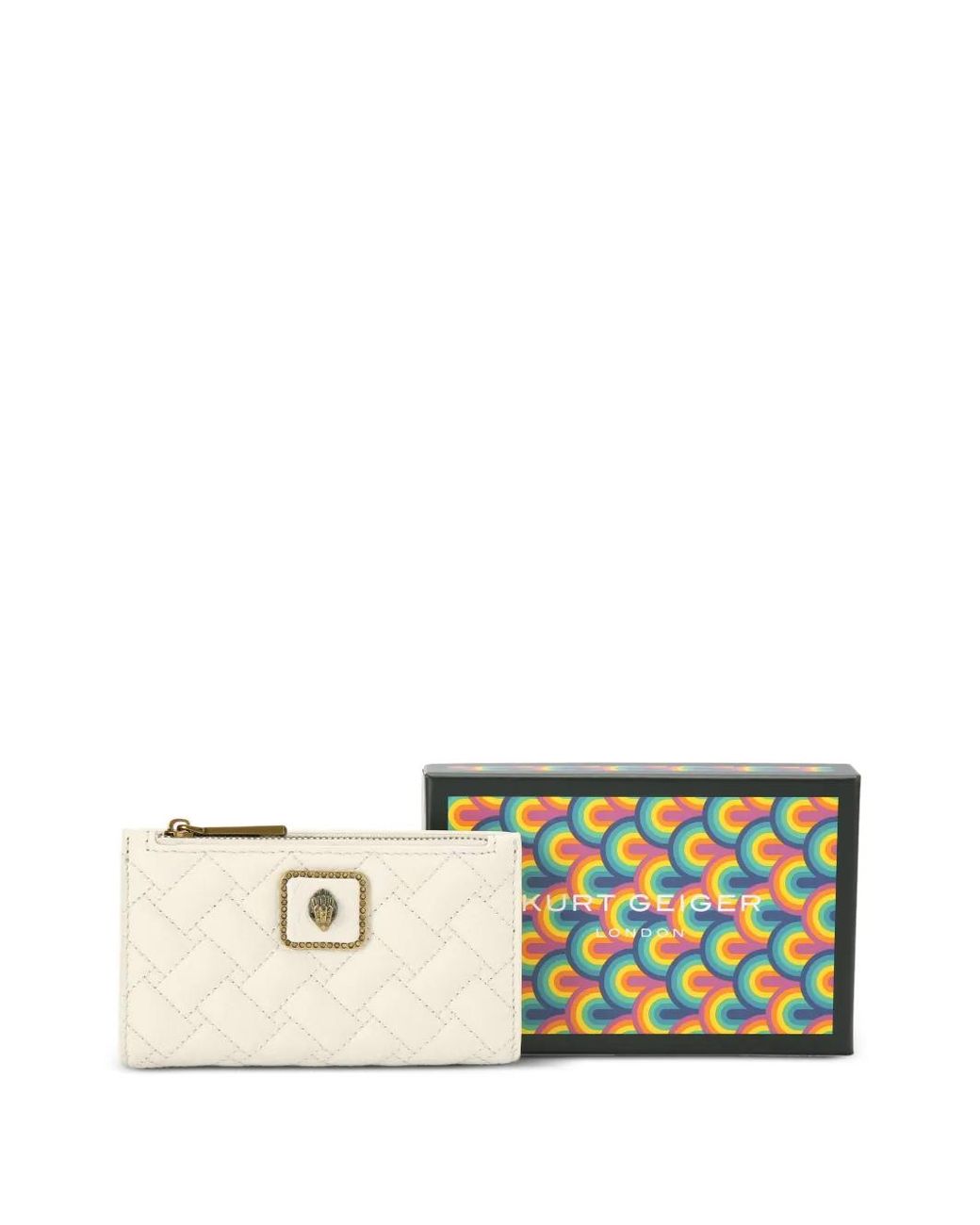Kurt Geiger Natural Pimlico Quilted Eagle-Head-Embellished Bifold Wallet