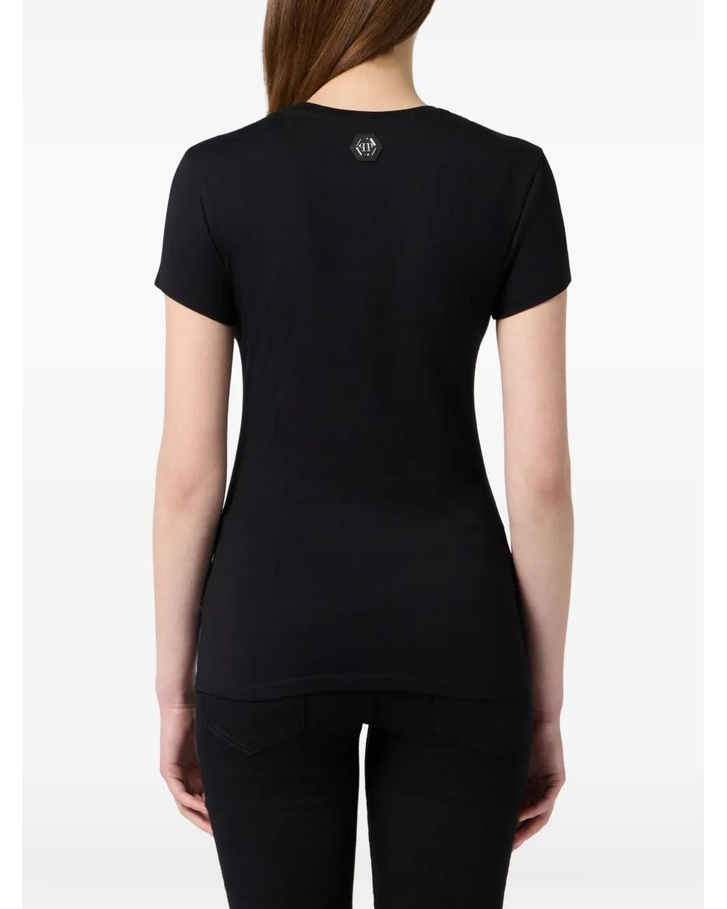 Philipp Plein Black Pure Fit Teddy Crystal T-Shirt