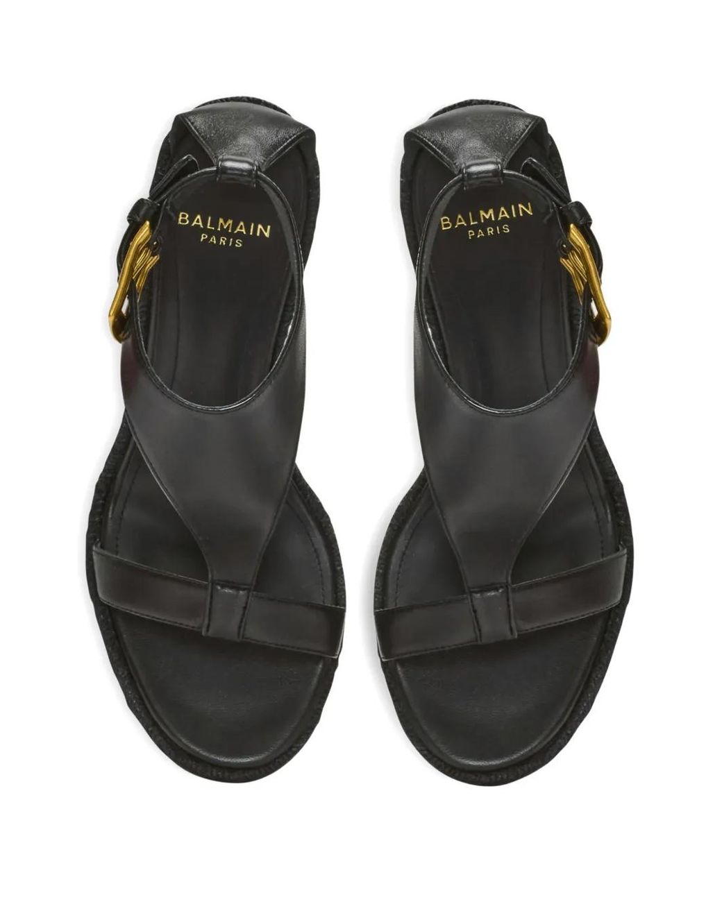 Balmain Black Anthem Wedge Espadrilles
