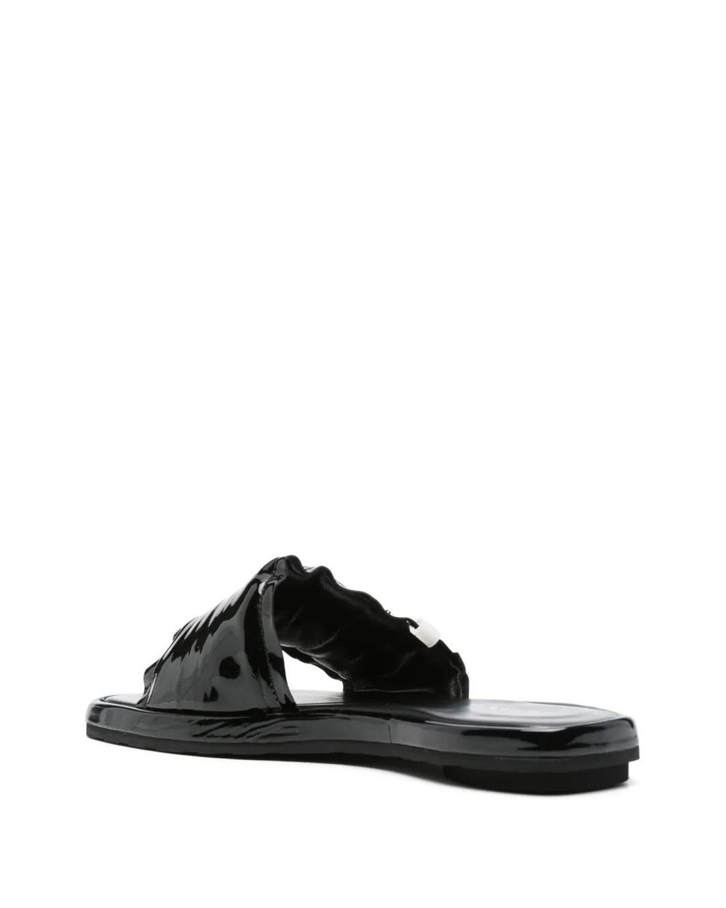 Premiata Black Patent Leather Slides