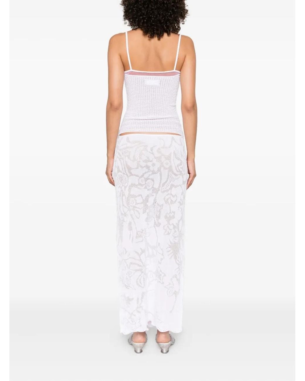 Roberta Einer White Delicate Maxi Dress