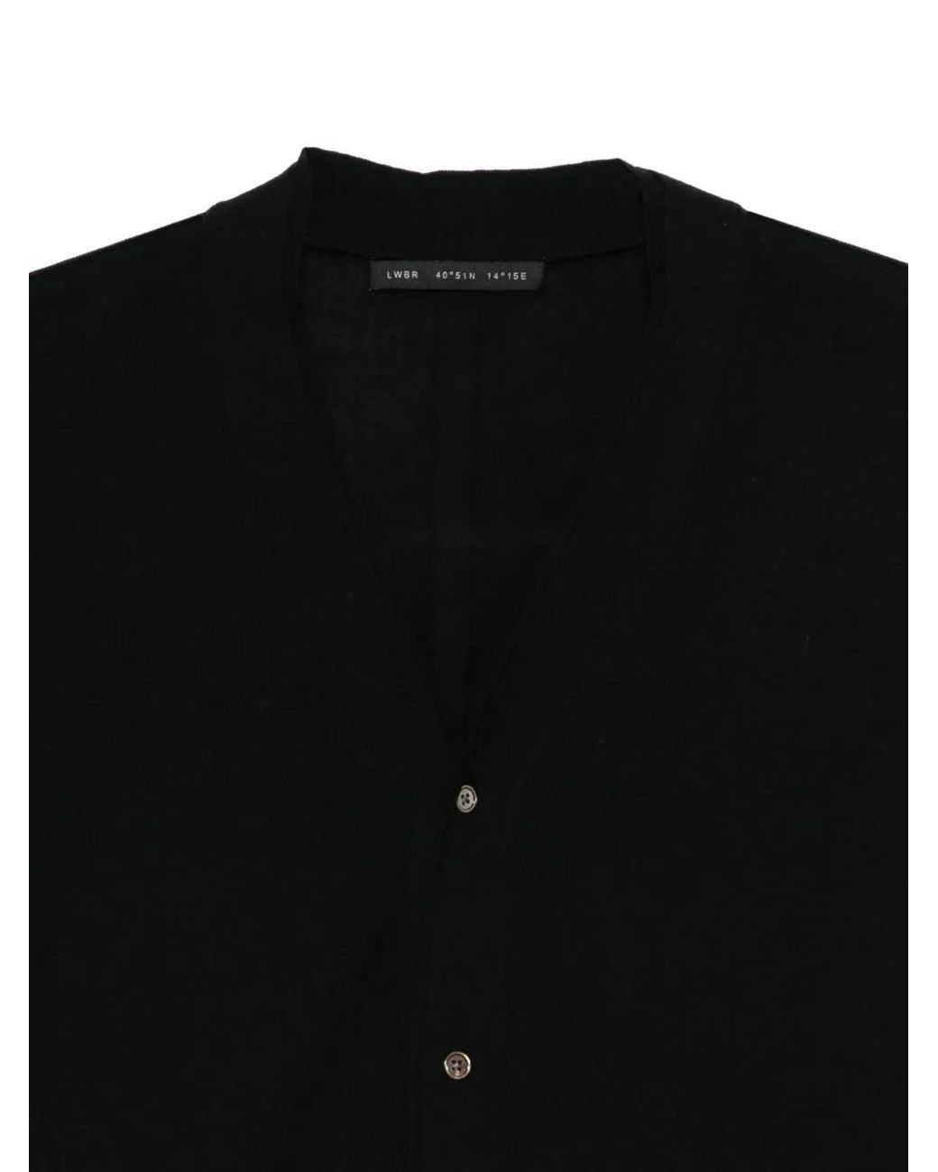 Low Brand Black Buttoned-Front Cardigan for men