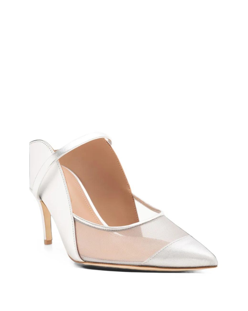 Malone Souliers White Maureen Arc Mesh Mules