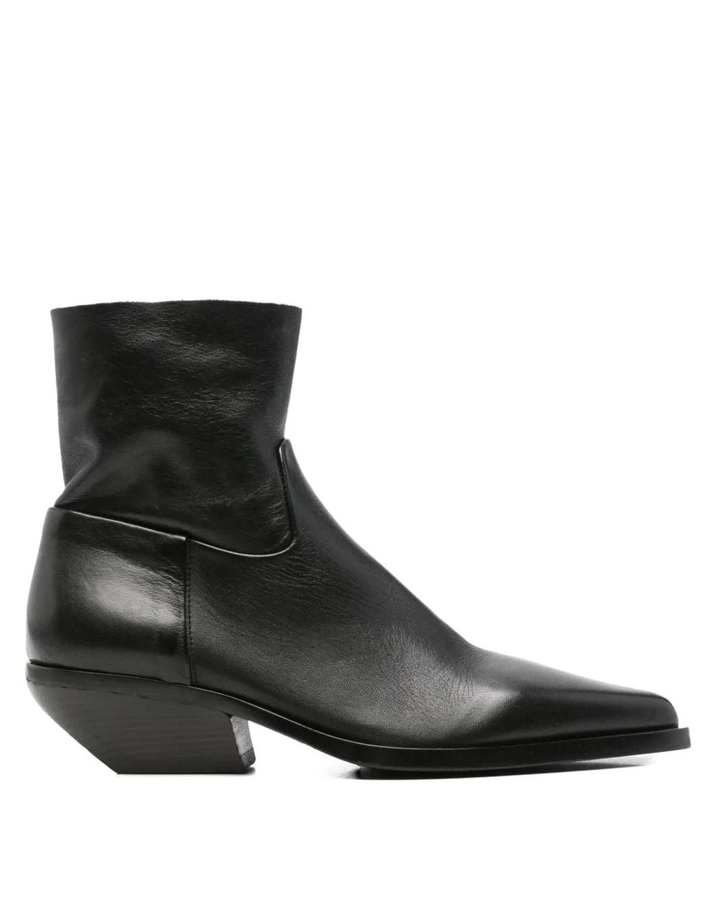 Elena Iachi Black Pointed-Toe Ankle Boots