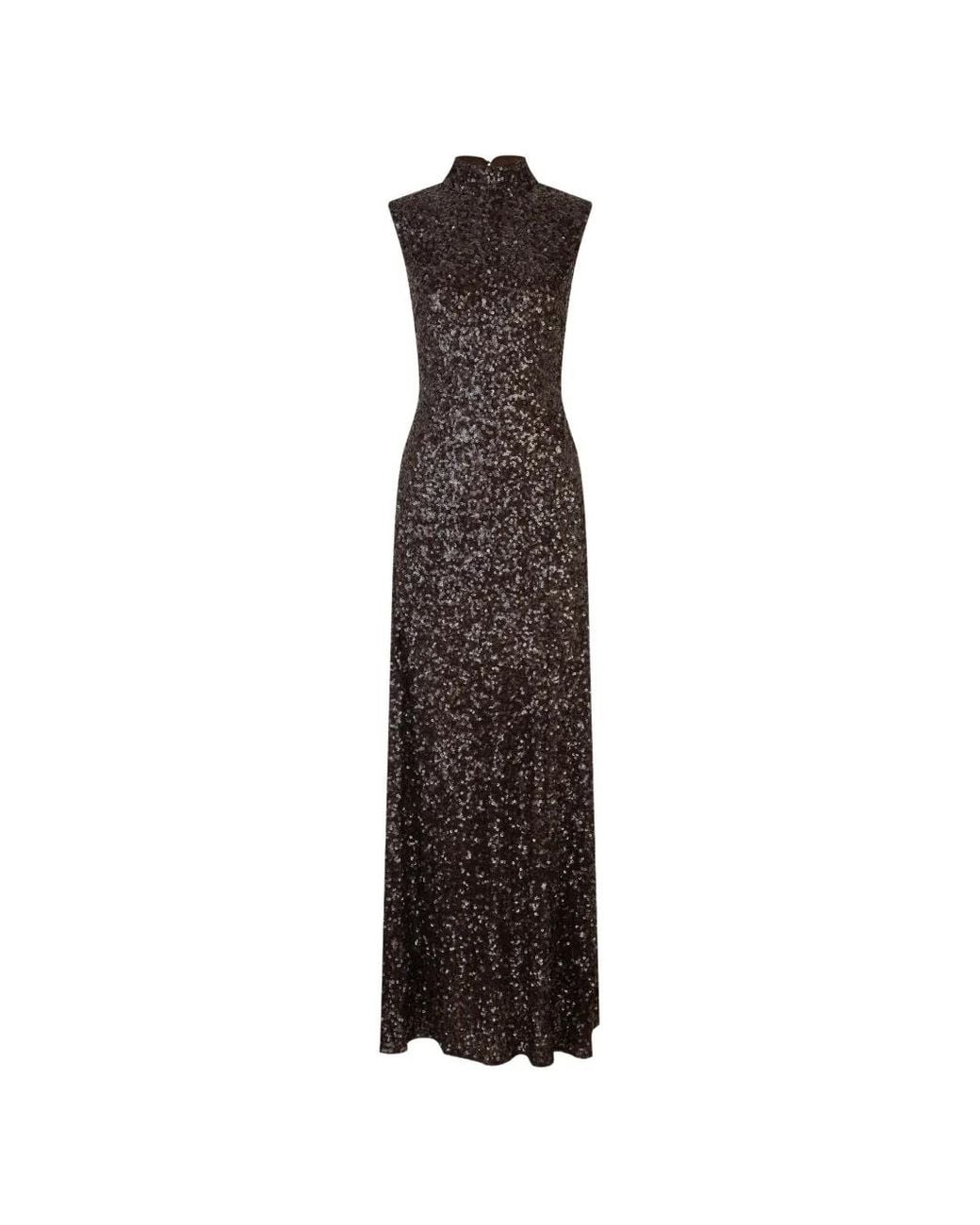 ROTATE BIRGER CHRISTENSEN Brown Robe Longue Évasée À Sequins