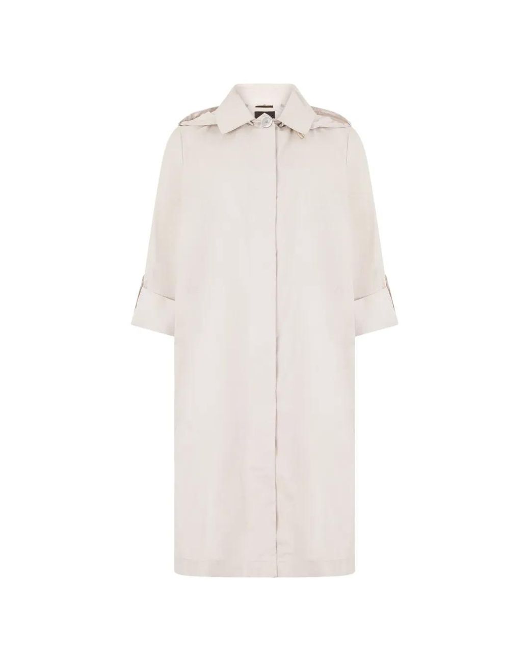 Moorer White Isadora-Wk Hooded Coat