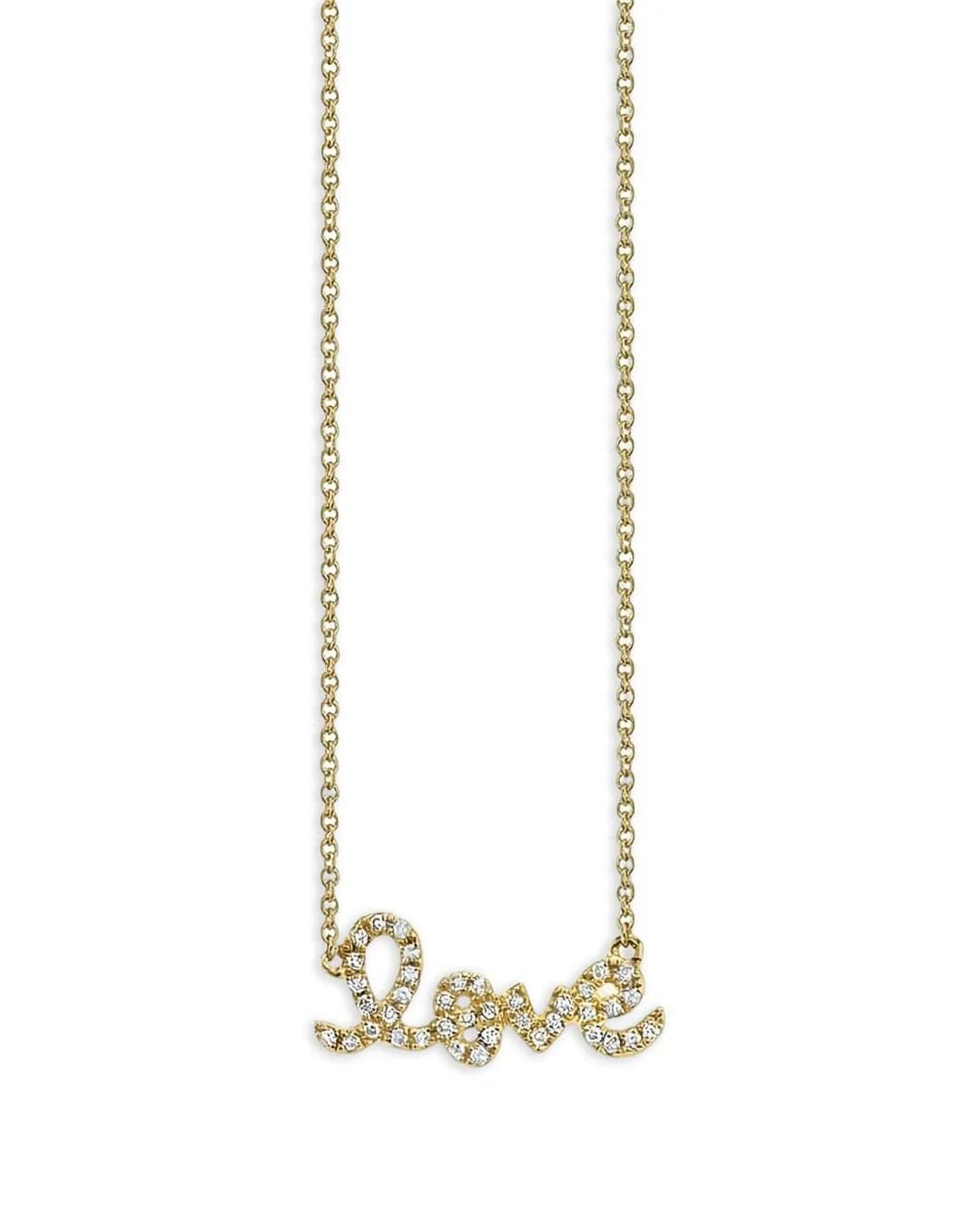 Sydney Evan White 'Love' Necklace