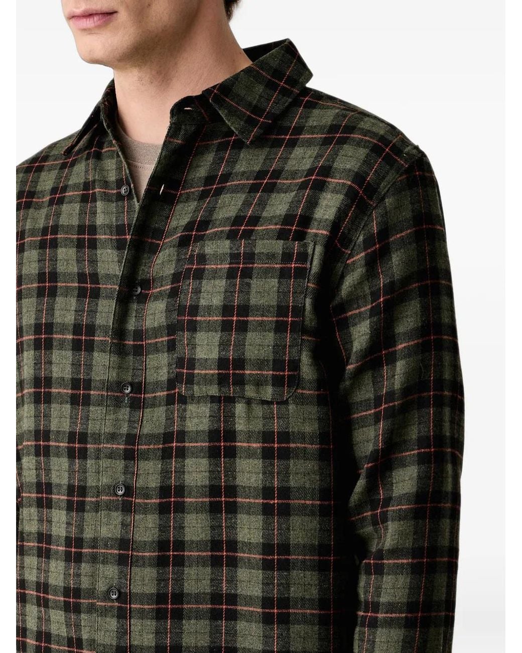 Hurley Black Check-Pattern Chest-Pocket Shirt for men