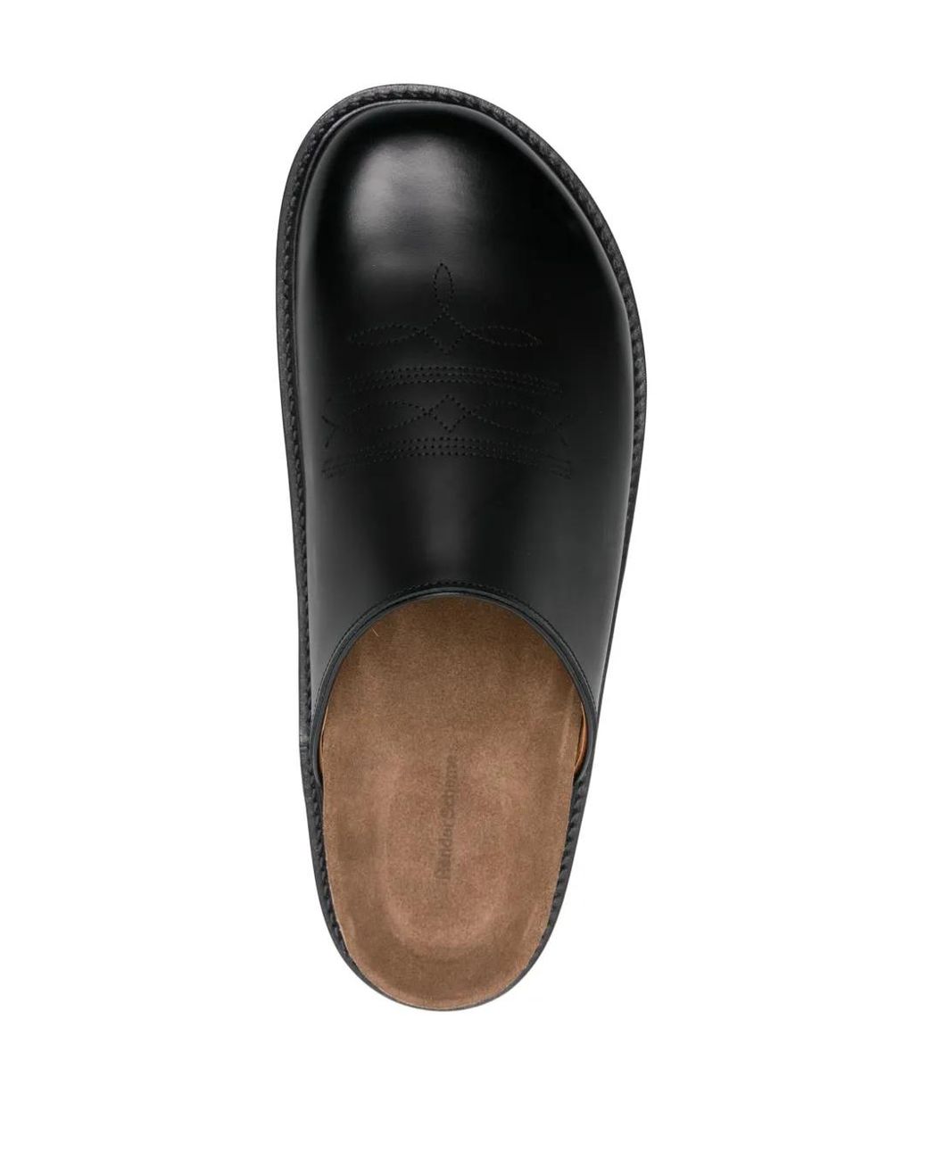 Hender Scheme Gray Comfy Cheak Leather Slides
