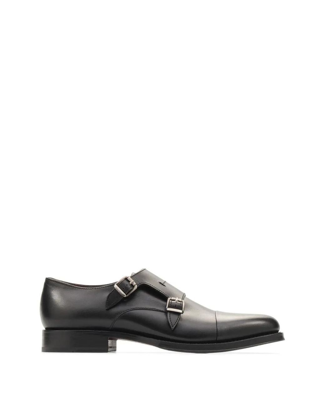 Lottusse White Double-Buckle Monk Shoes for men
