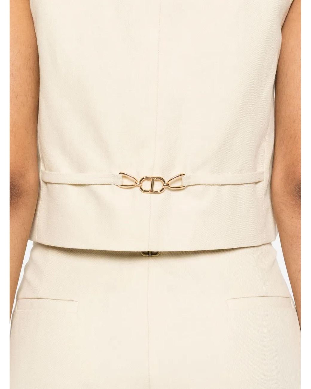 Twinset Natural Logo-Plaque Waistcoat