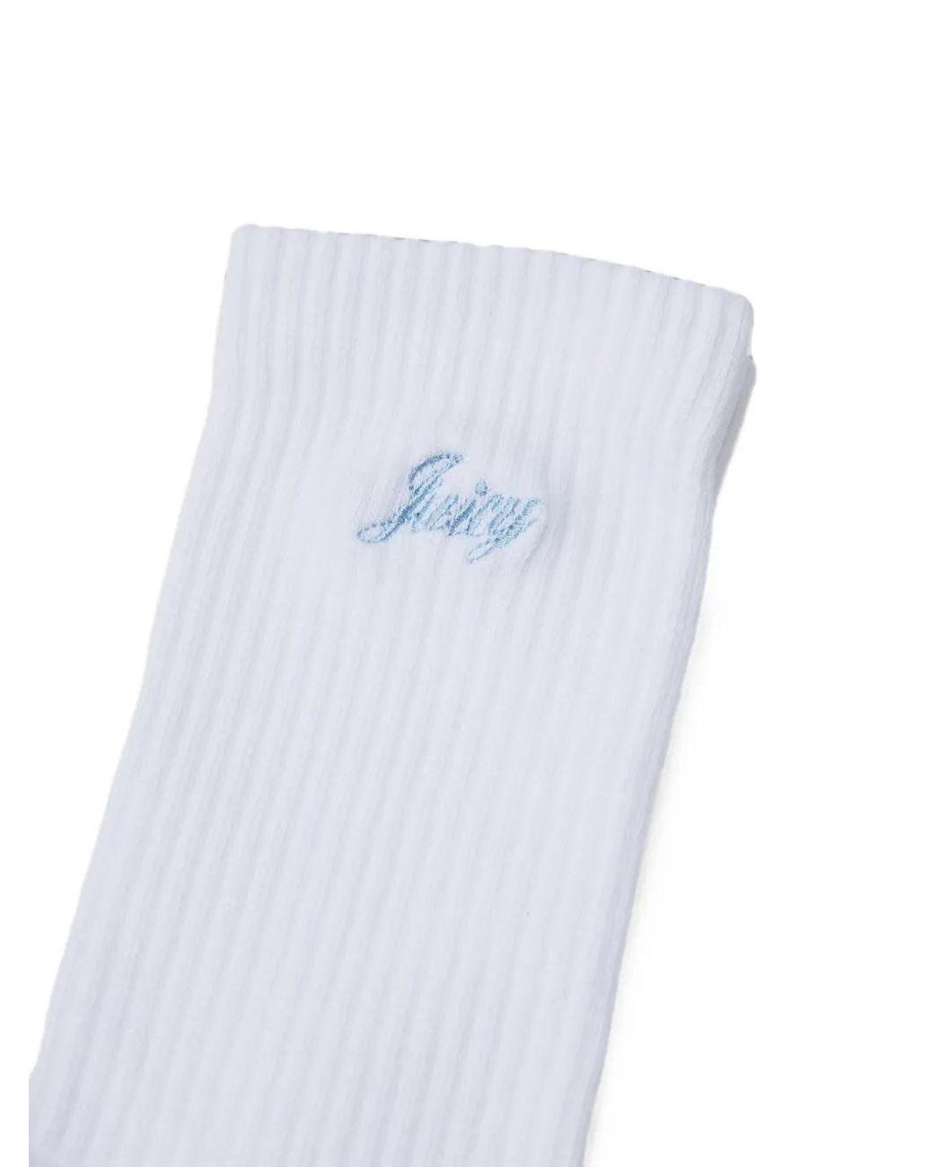 Sporty & Rich White Logo-Embroidered Ribbed Socks