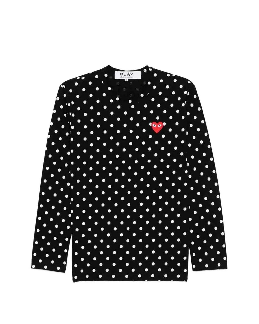 COMME DES GARÇONS PLAY Black Polka-Dot Long-Sleeve T-Shirt