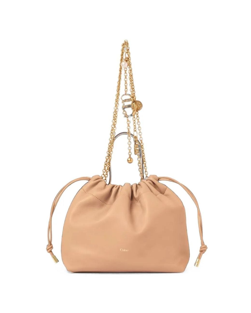 Borsa A Secchiello Con Catena E Ciondoli di Chloé in Natural